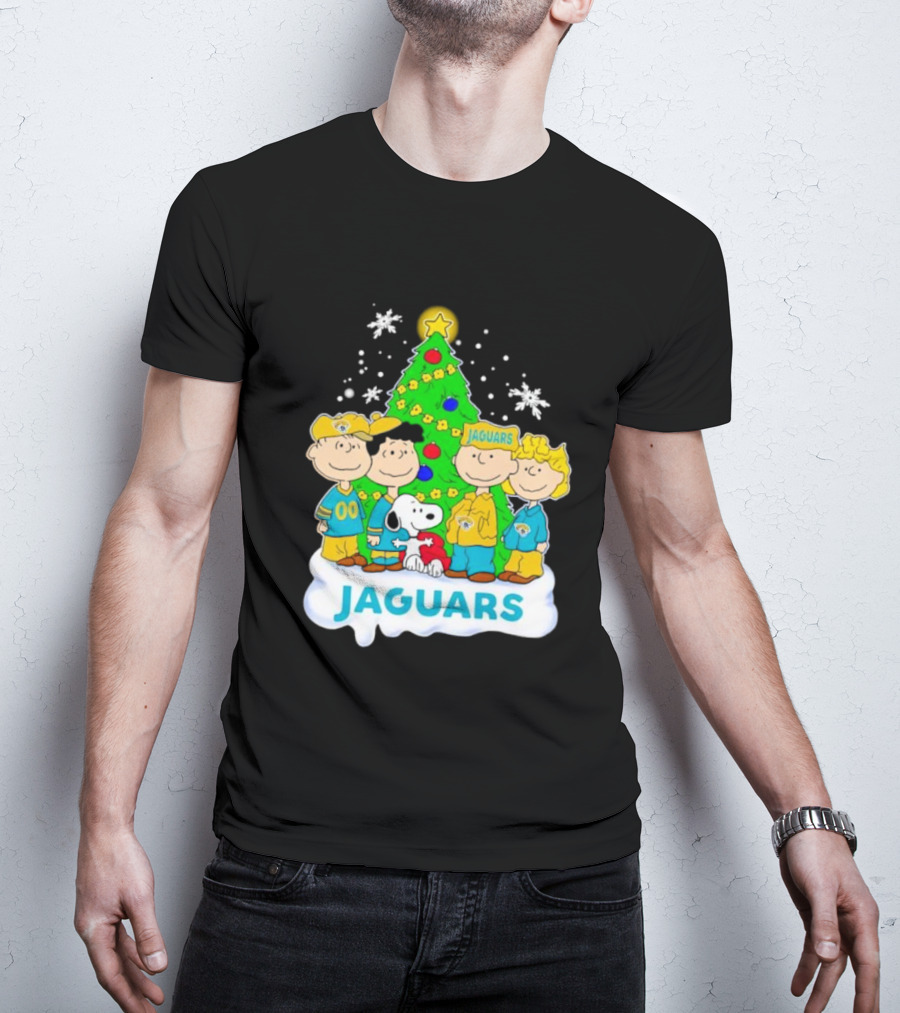 Peanuts Characters Jacksonville Jaguars Christmas Tree Jaguars T-Shirt