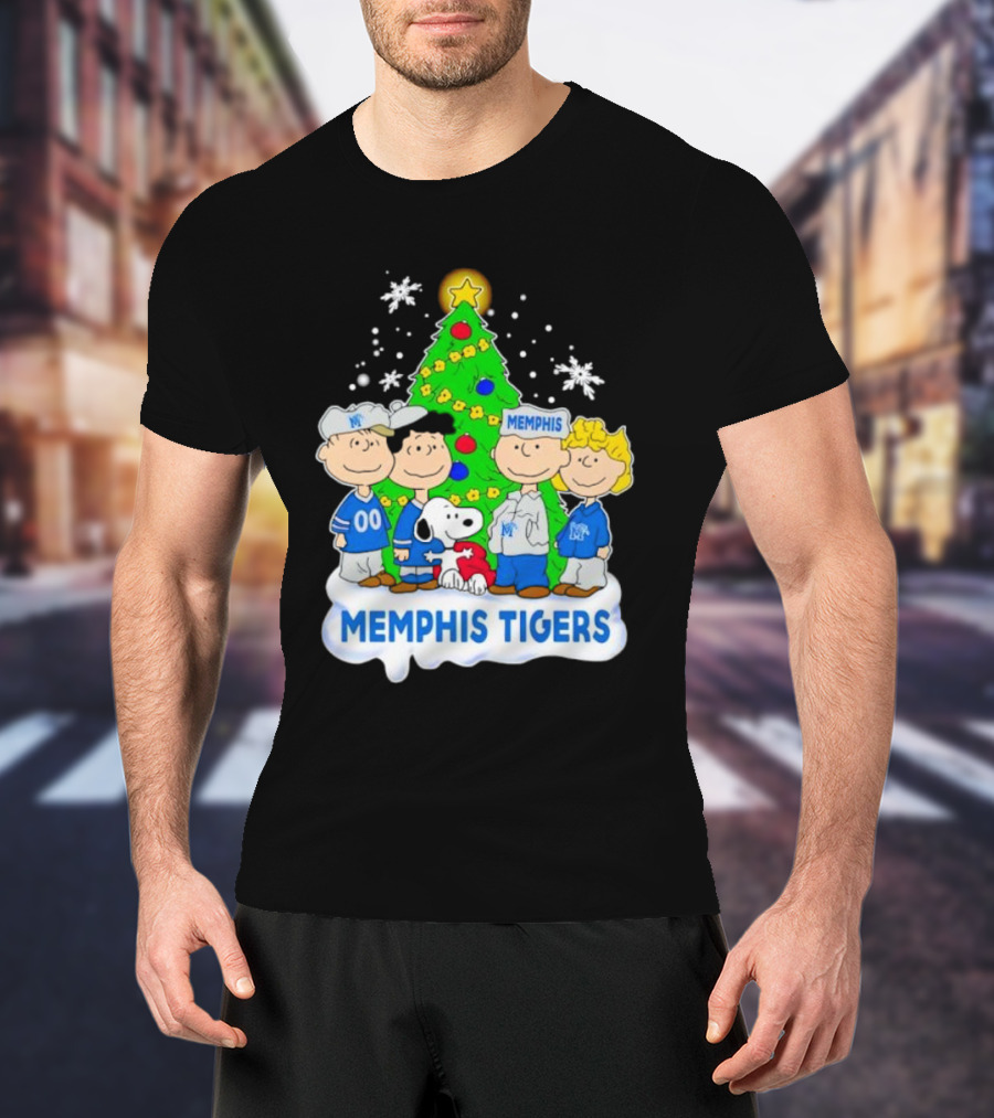 Peanuts Characters Memphis Tigers Christmas Tree T-Shirt