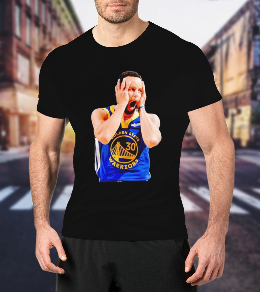 Golden State Warriors Stephen Curry 30 Reaction T-Shirt