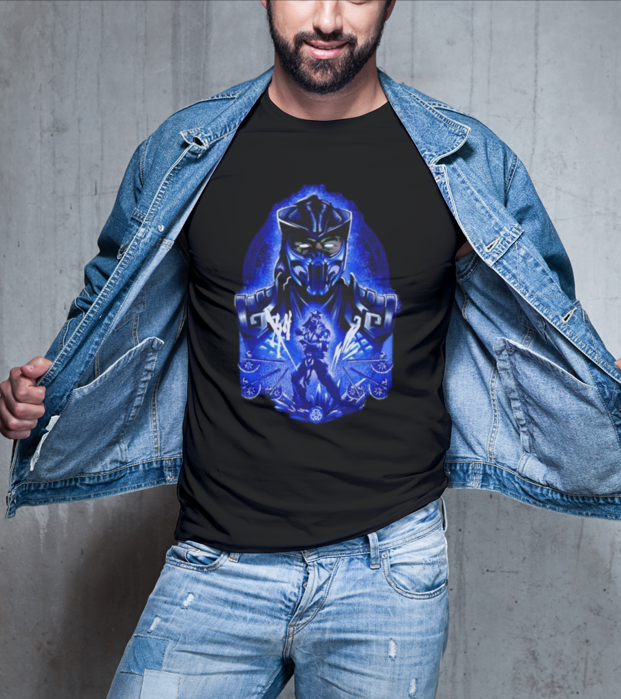 Attack Of SubZero Mortal Kombat Iconic Blue Warrior Battle T-Shirt