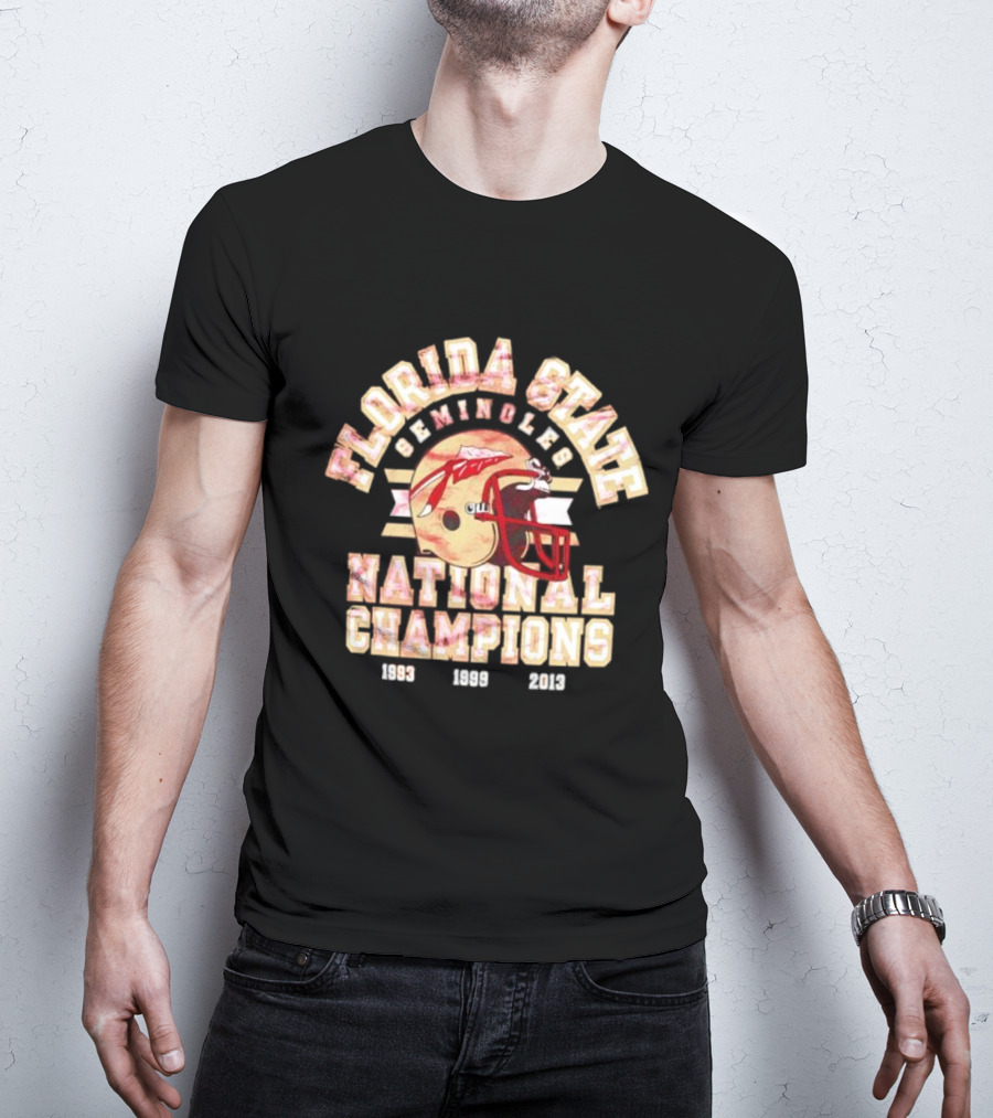Florida State Seminoles National Champions Helmet 1993 1999 2013 T-Shirt