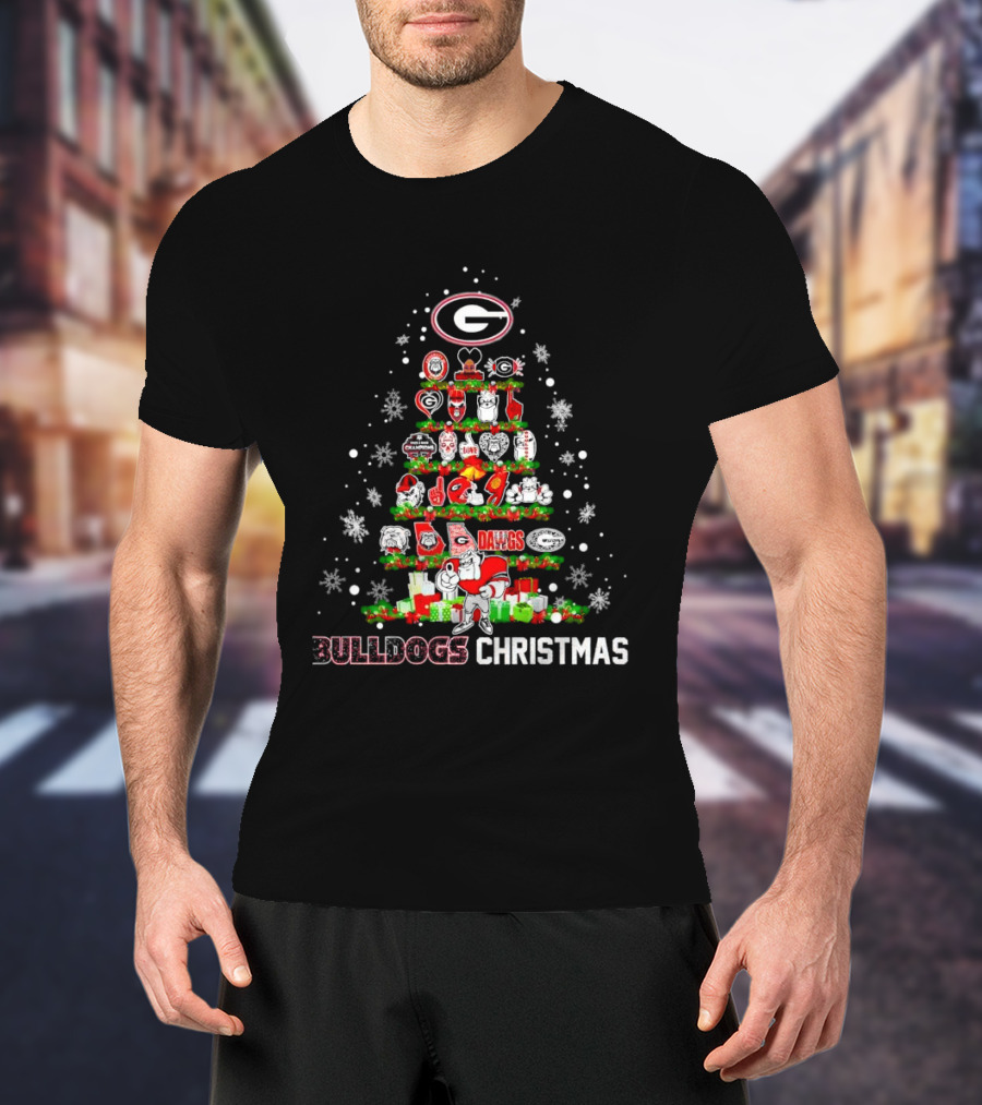 Georgia Bulldogs Dawgs Christmas Tree T-Shirt