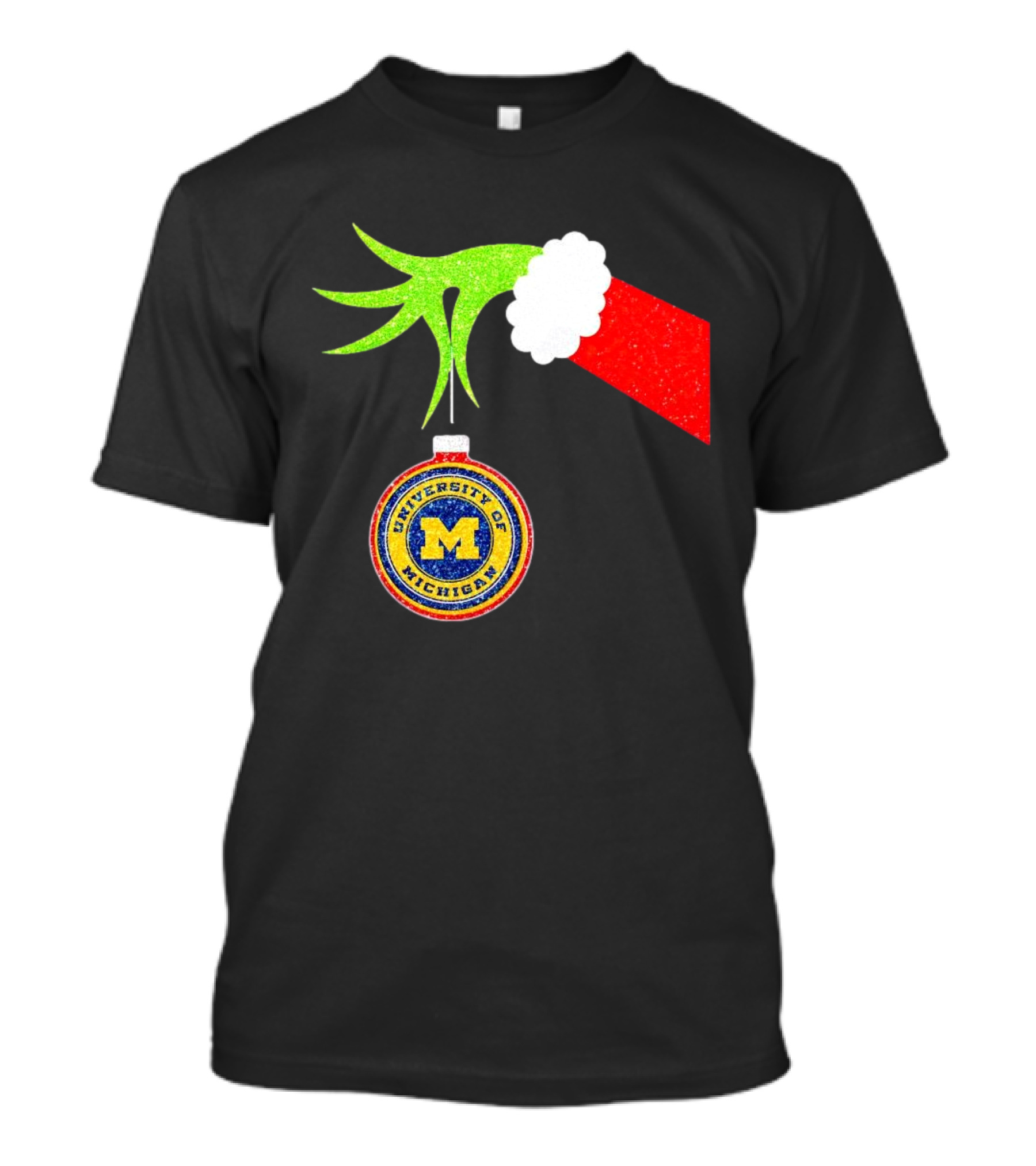 University Of Michigan Christmas Grinch Hand T-Shirt