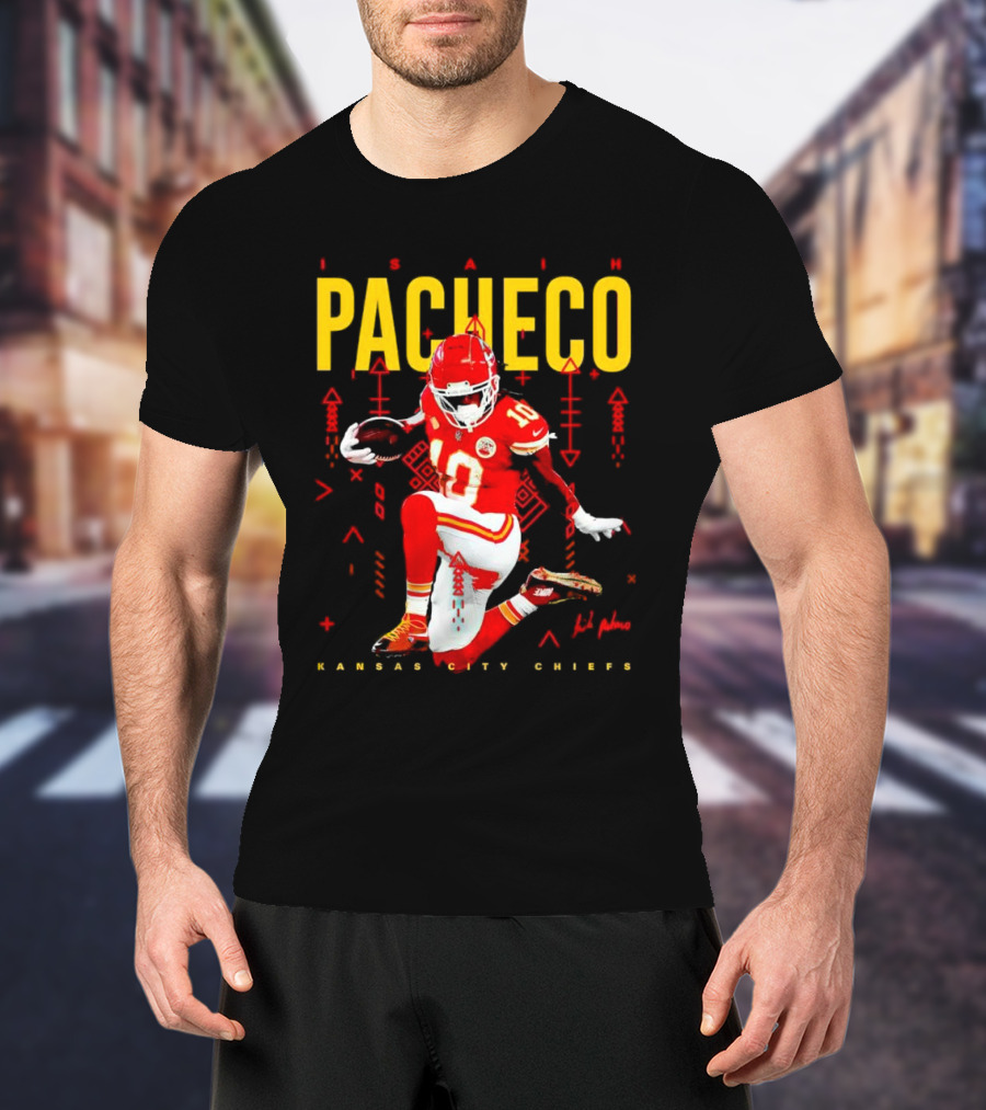 Isiah Pacheco Kansas City Chiefs Football Player Action T-Shirt
