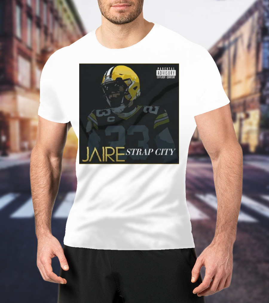 Jaire Strap City Parental Advisory Number 23 Football Helmet T-Shirt