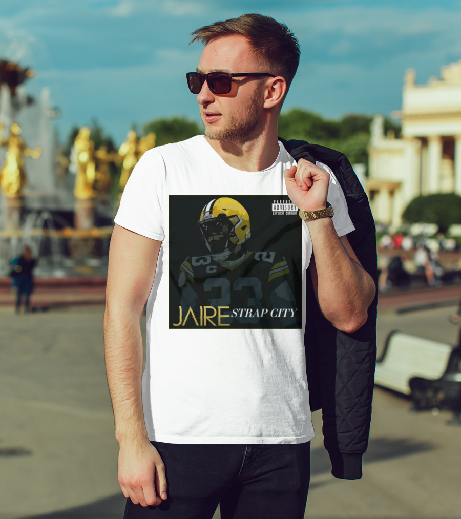 Jaire Strap City Parental Advisory Number 23 Football Helmet T-Shirt