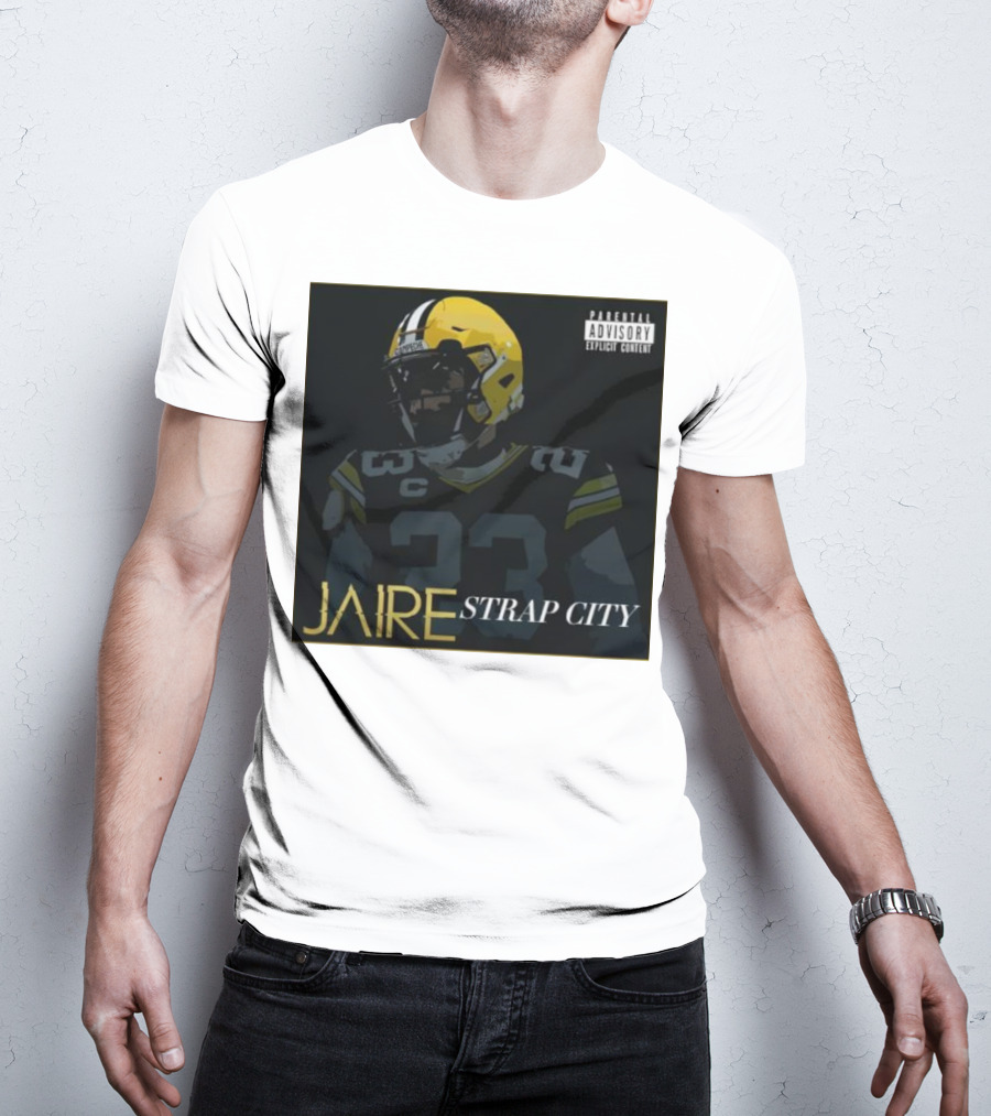 Jaire Strap City Parental Advisory Number 23 Football Helmet T-Shirt