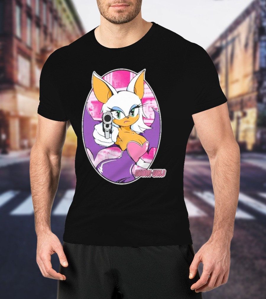 Mamono World Character With Gun And Heart T-Shirt