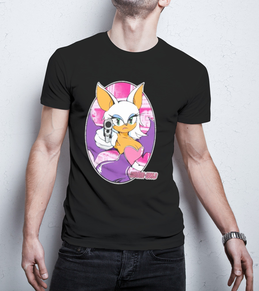 Mamono World Character With Gun And Heart T-Shirt