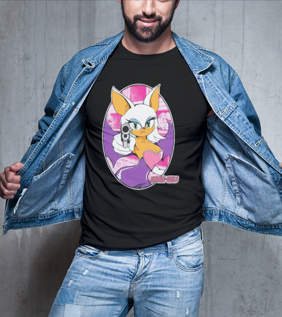 Mamono World Character With Gun And Heart T-Shirt
