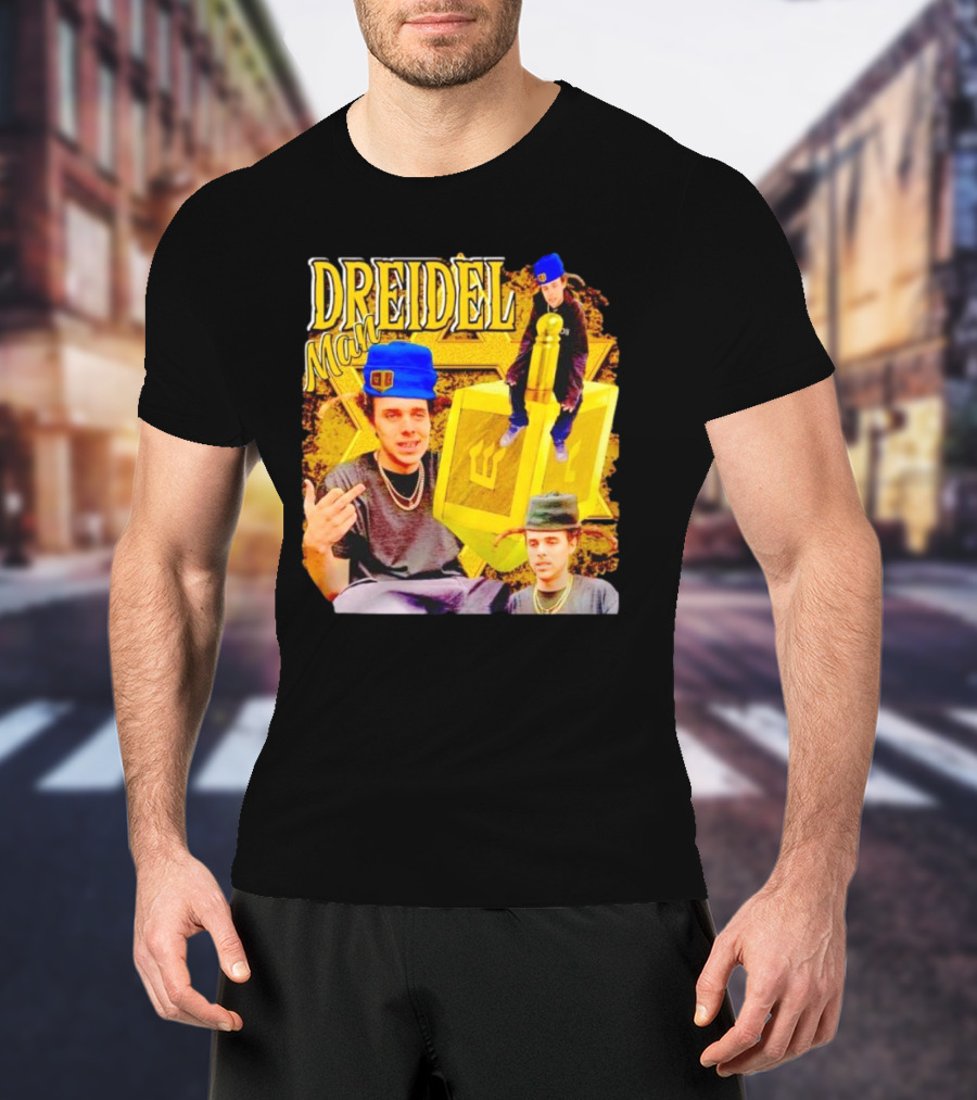 Dreidel Man Vintage Star Yellow Dreidel Hat T-Shirt