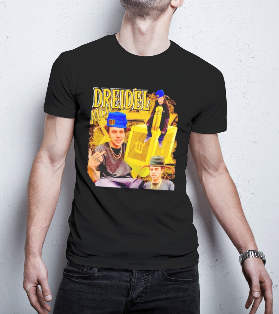 Dreidel Man Vintage Star Yellow Dreidel Hat T-Shirt