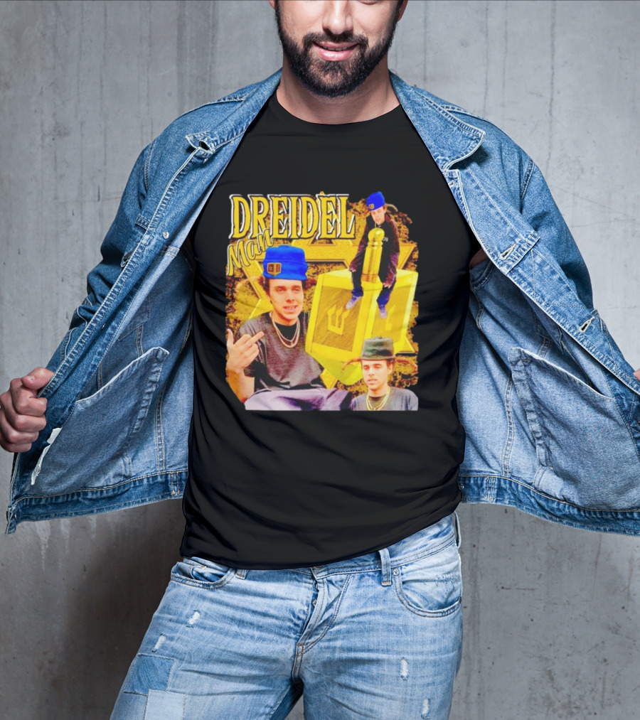 Dreidel Man Vintage Star Yellow Dreidel Hat T-Shirt