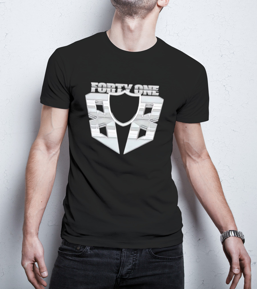 FORTY ONE BOB Silver Shield Style Raider Aesthetic T-Shirt