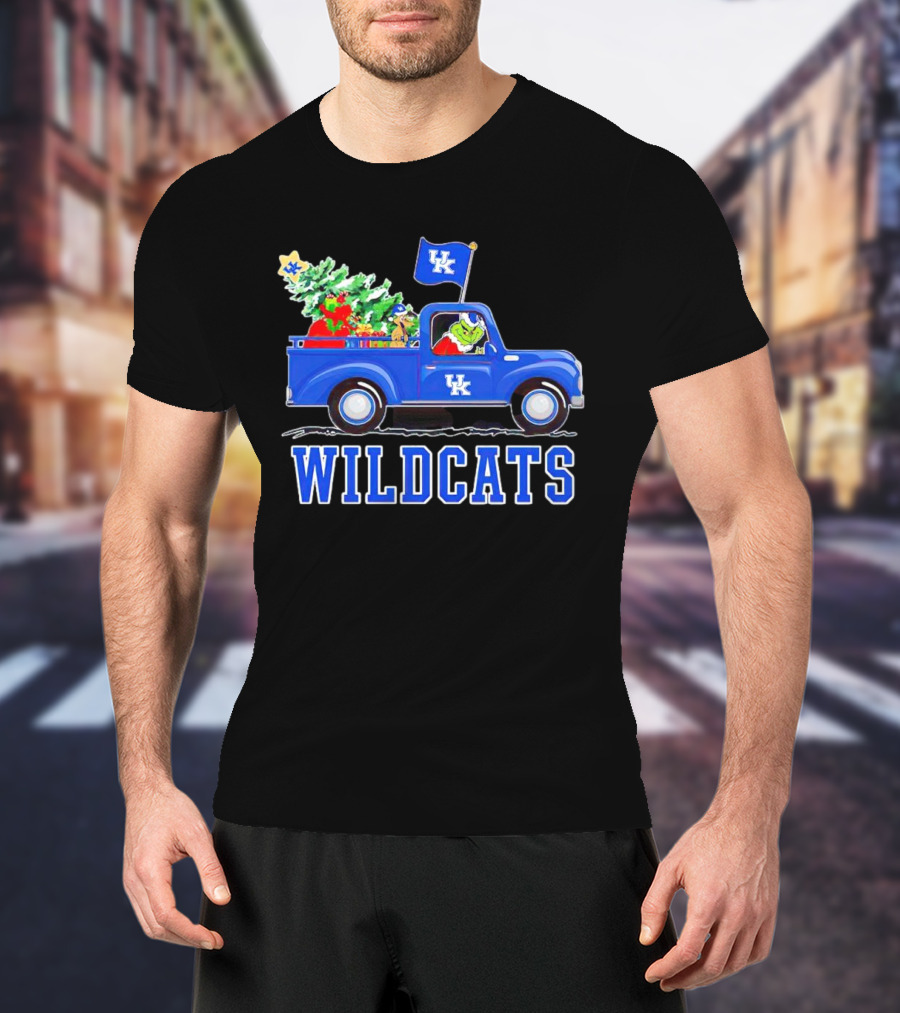 Grinch Driving Christmas Truck UK Wildcats T-Shirt