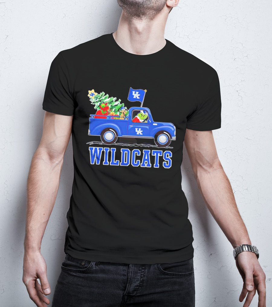 Grinch Driving Christmas Truck UK Wildcats T-Shirt