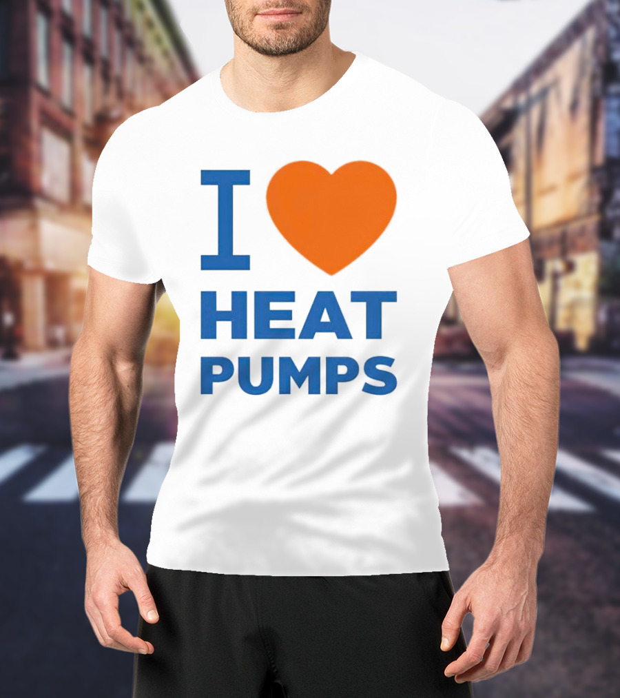 I Heart Heat Pumps Bold Blue Orange T-Shirt