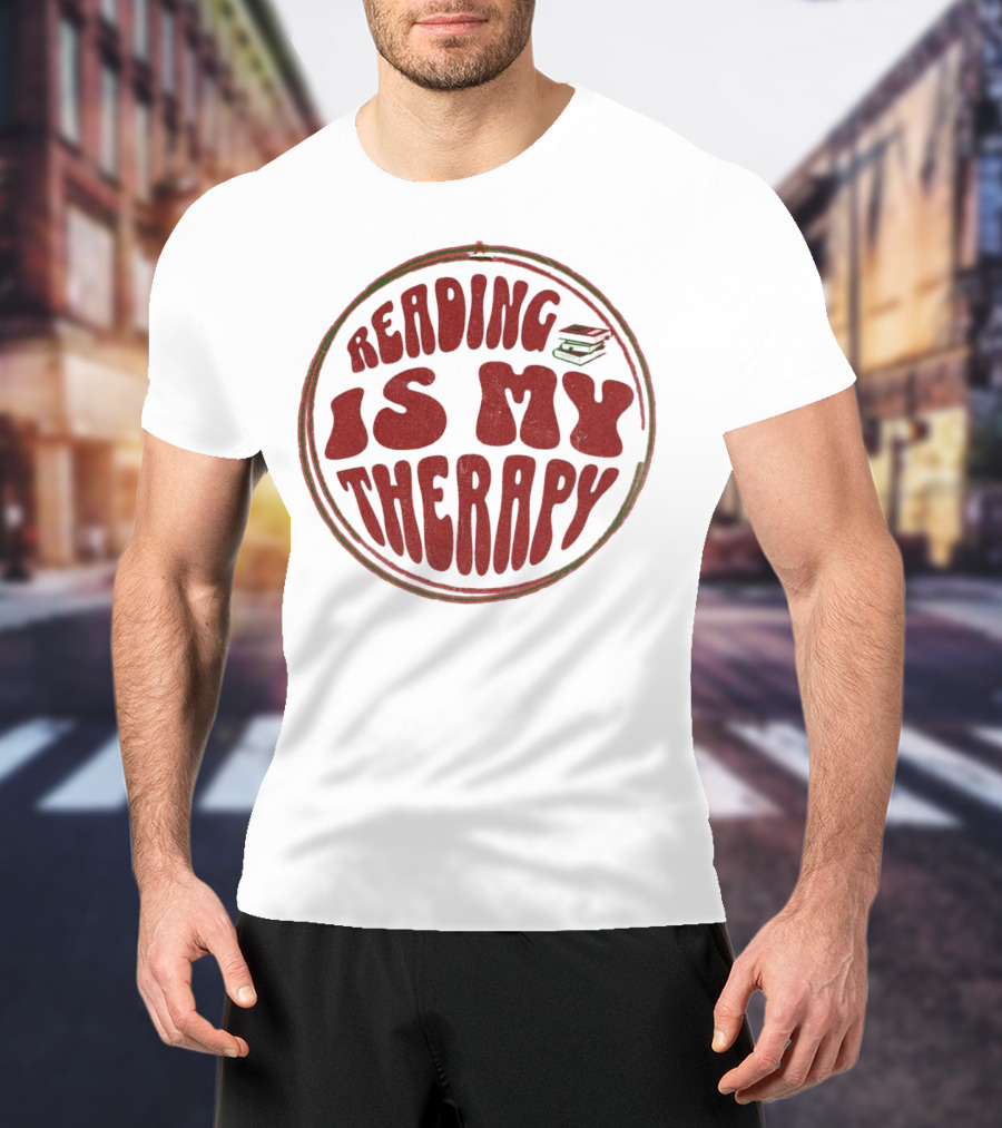 Reading Is My Therapy Retro Book Lover T-Shirt