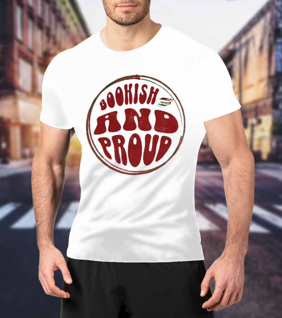 Bookish And Proud Retro Style Typography Circle T-Shirt
