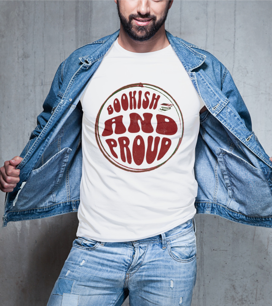 Bookish And Proud Retro Style Typography Circle T-Shirt