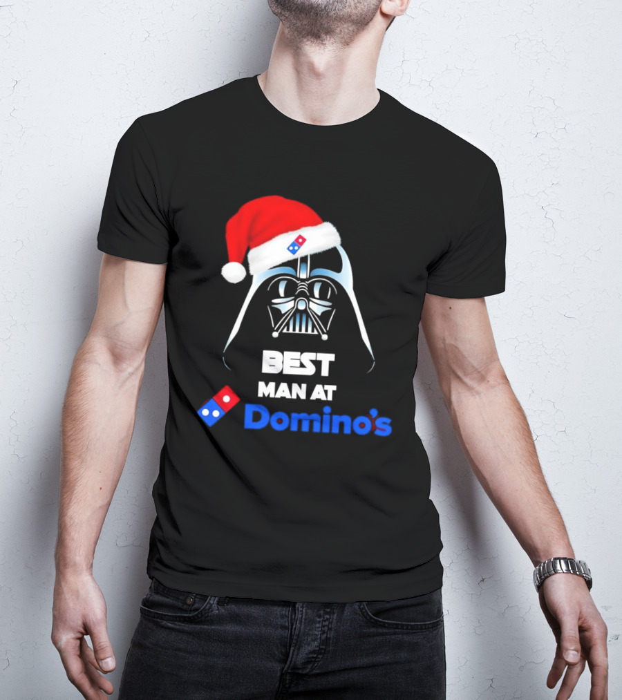 Darth Vader Santa Hat With Best Man At Domino's Christmas T-Shirt
