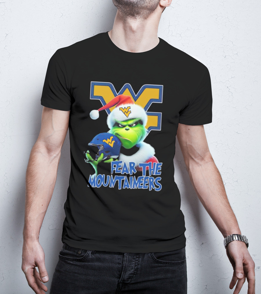 Grinch Fear The Mountaineers West Virginia Christmas Holiday T-Shirt