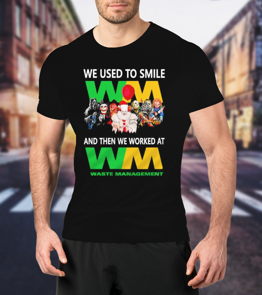 We Used To Smile Horror Characters Worked At Waste Management Christmas T-Shirt