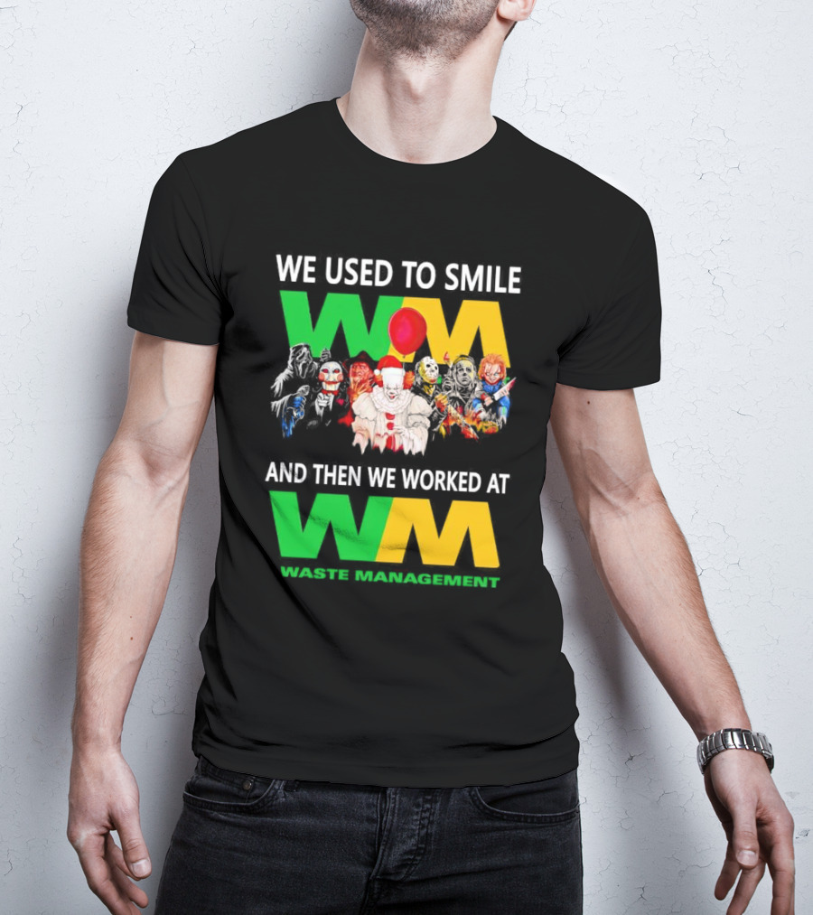 We Used To Smile Horror Characters Worked At Waste Management Christmas T-Shirt