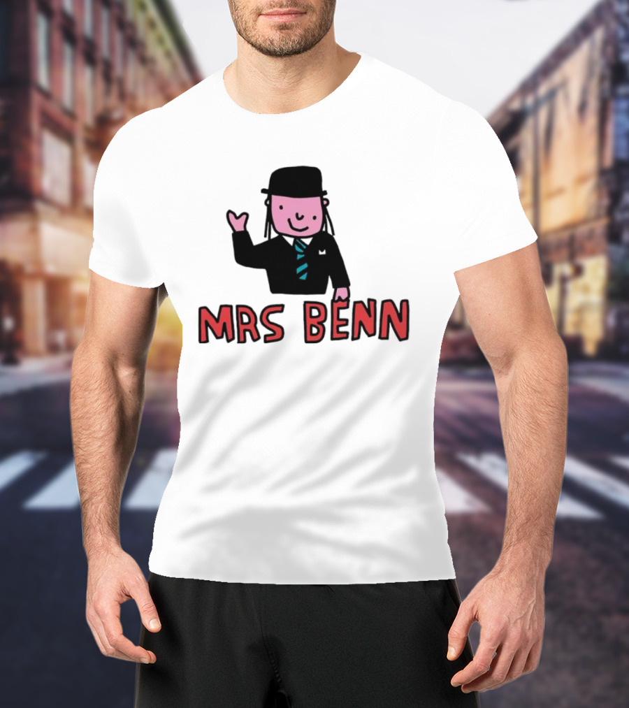 Mrs Benn Cartoon Character In Suit And Tie With Black Bowler Hat T-Shirt