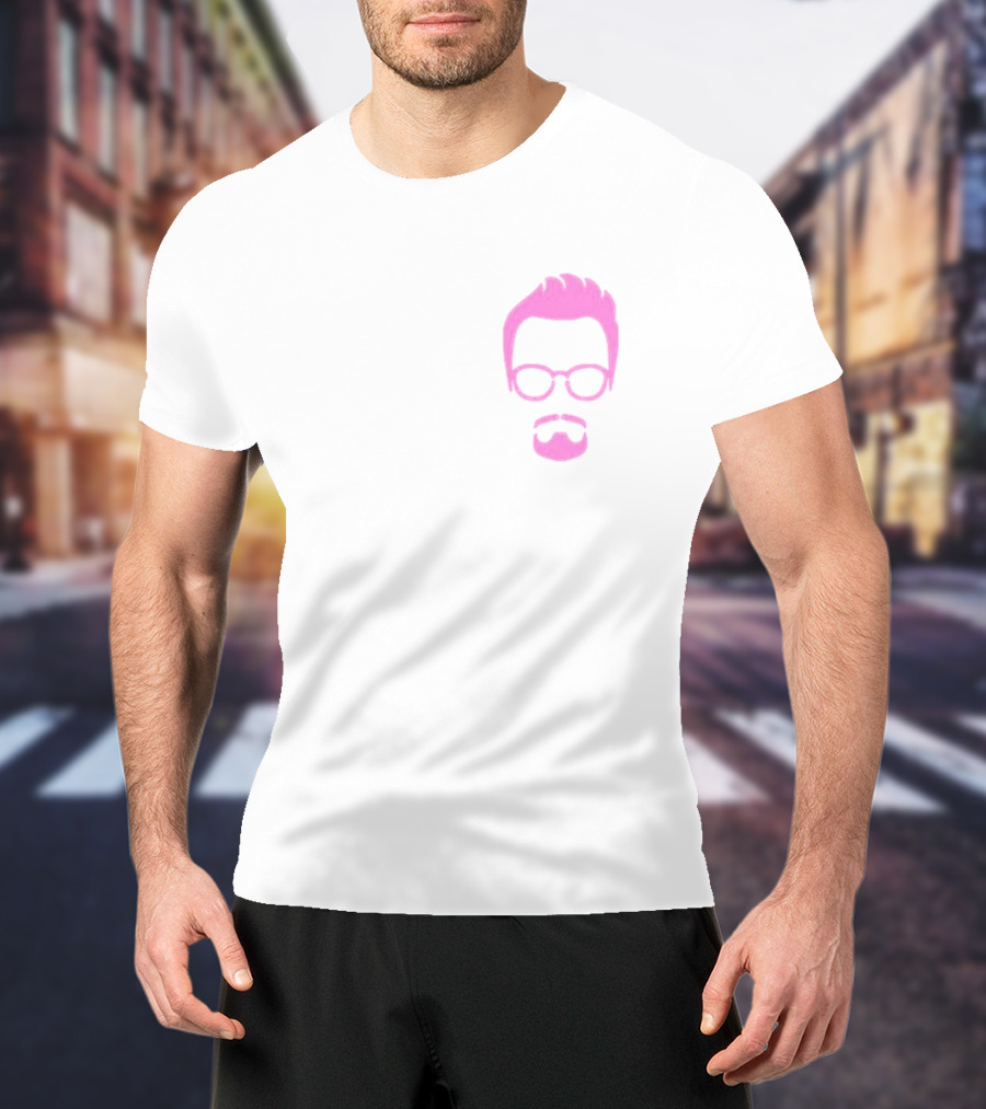 Goatee Pink Hair And Glasses T-Shirt