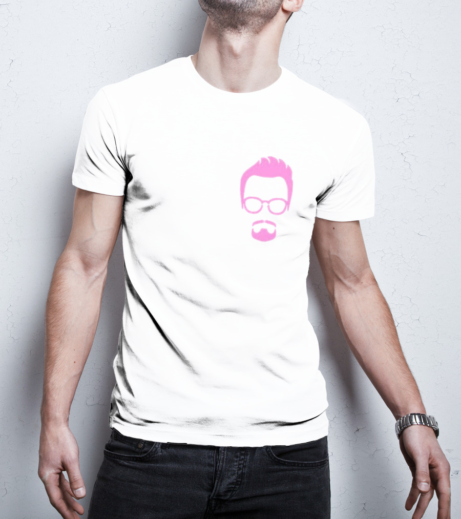 Goatee Pink Hair And Glasses T-Shirt