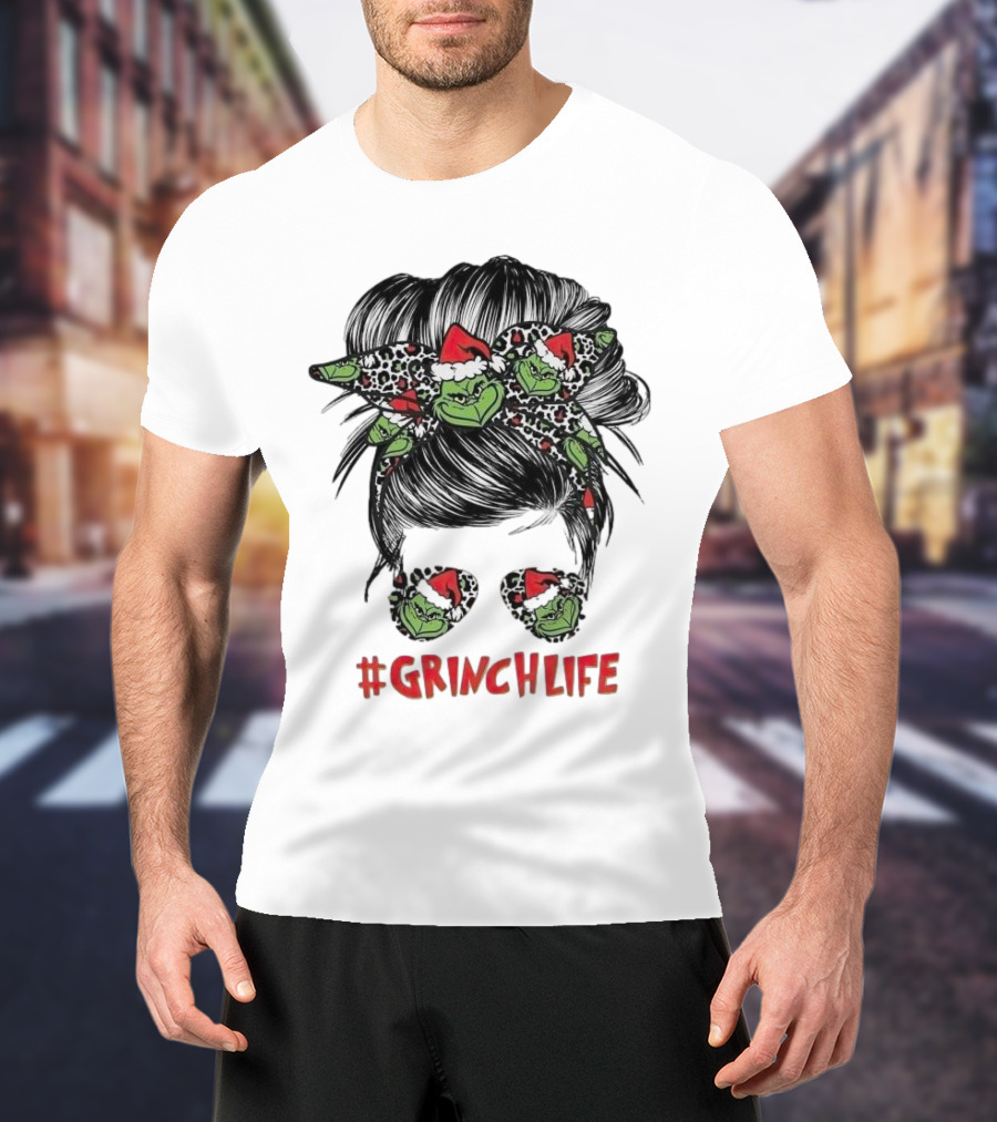GrinchLife Christmas Girl Grinch Bow And Sunglasses T-Shirt