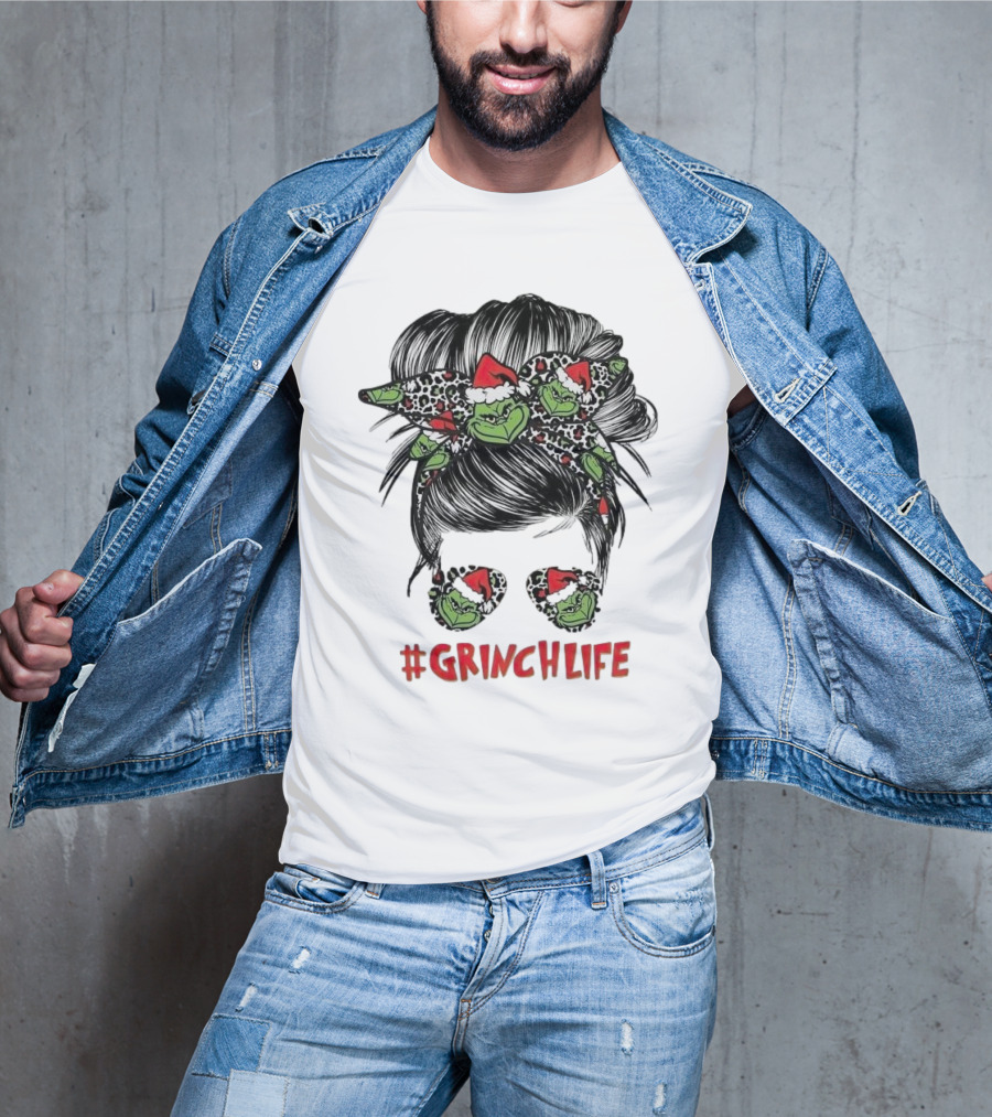 GrinchLife Christmas Girl Grinch Bow And Sunglasses T-Shirt