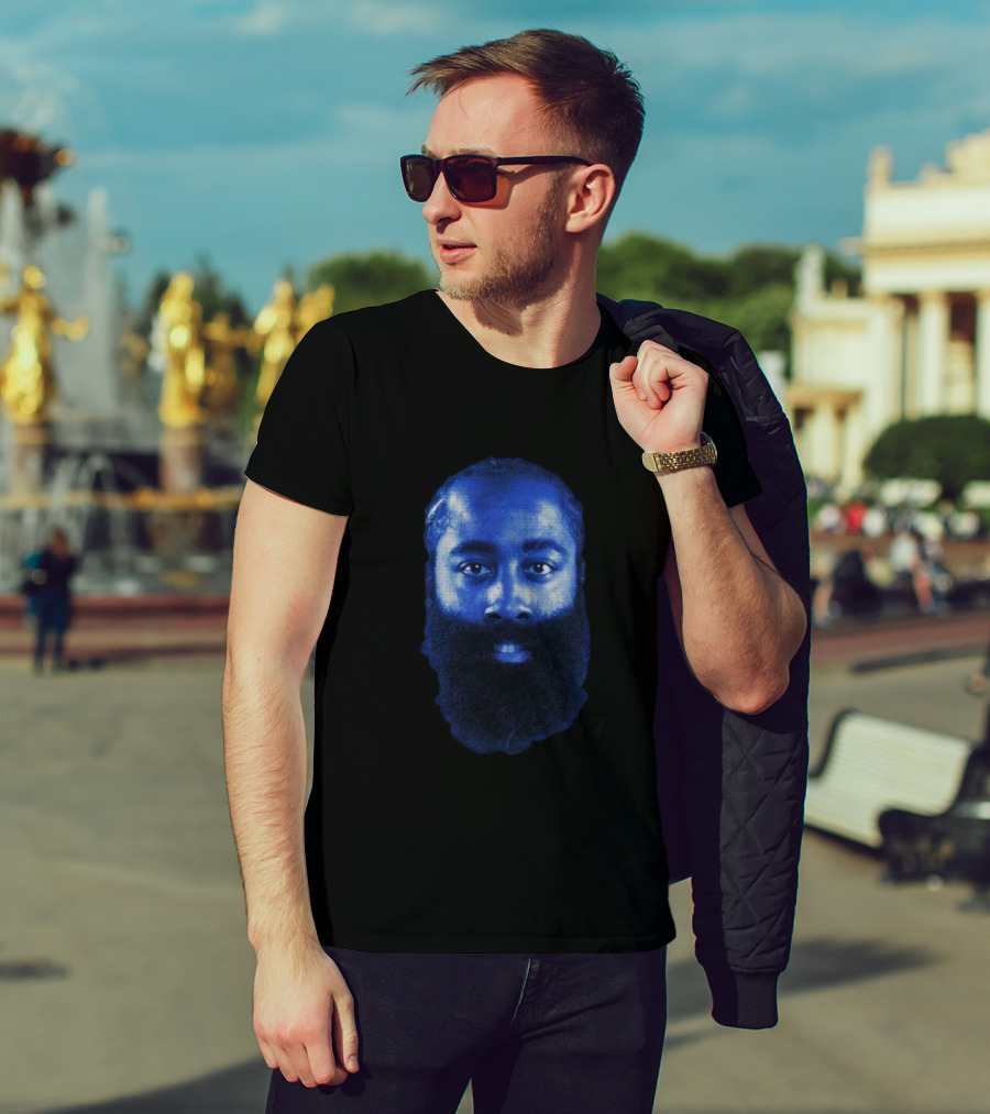 Harden Big Head Blue Halftone T-Shirt