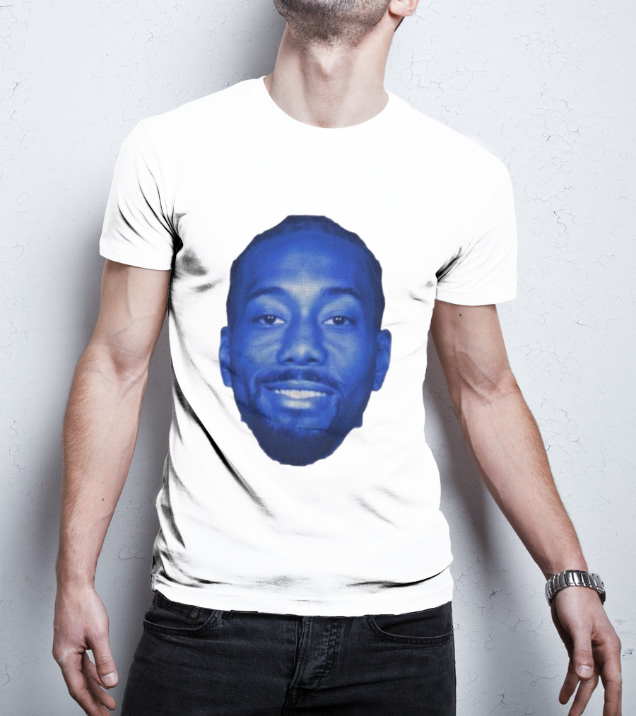 Kawhi Half-Tone Big Head Blue Face T-Shirt