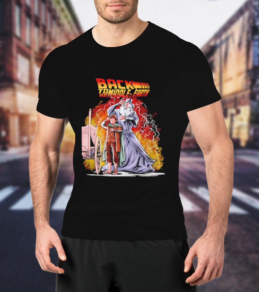 Back To The Middle-Earth Men's Time Travel Adventure Fusion T-Shirt