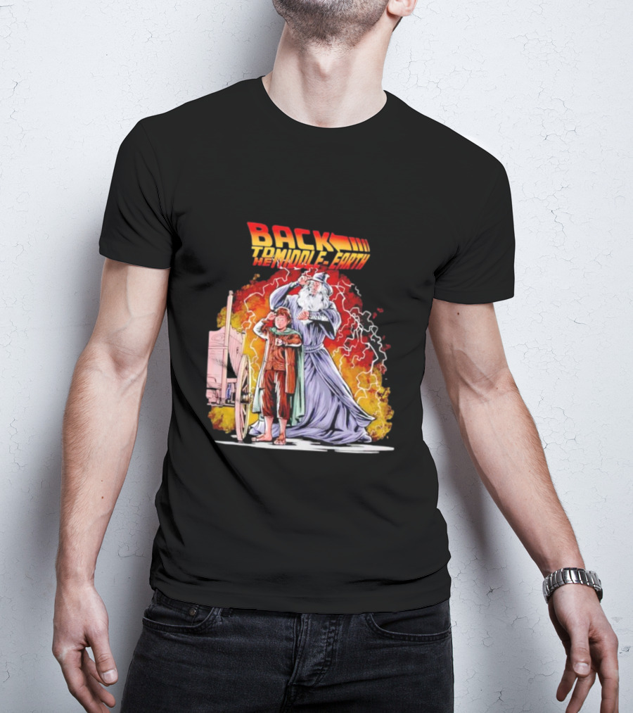 Back To The Middle-Earth Men's Time Travel Adventure Fusion T-Shirt
