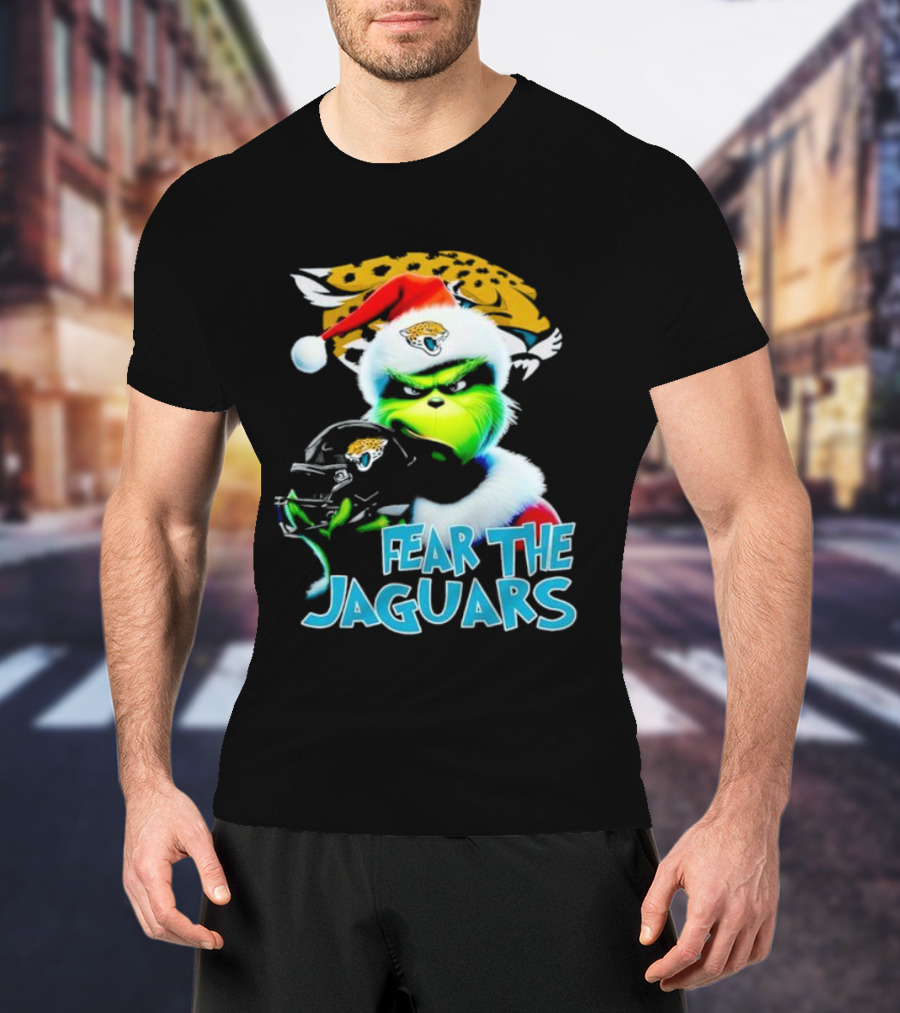 Santa Grinch Fear The Jaguars Jacksonville Jaguars NFL T-Shirt