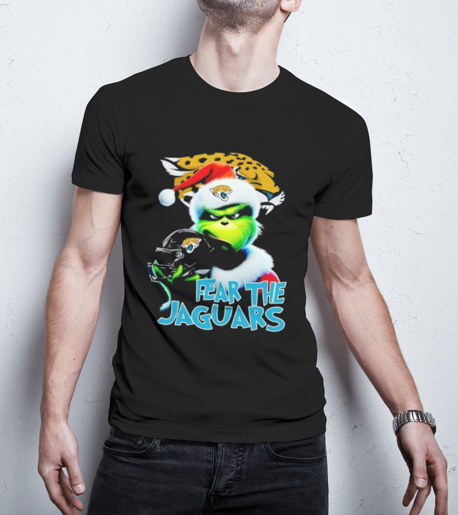 Santa Grinch Fear The Jaguars Jacksonville Jaguars NFL T-Shirt