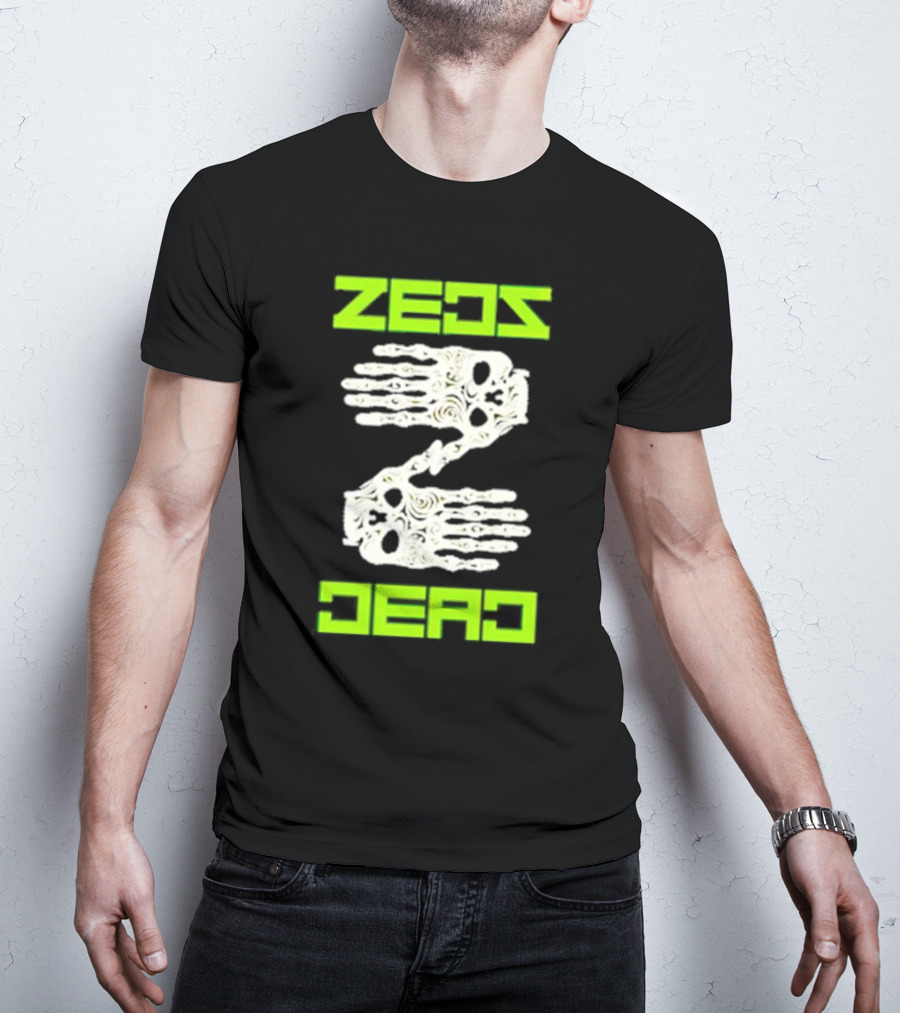 Zeds Dead Skeleton Hands Neon Typography T-Shirt