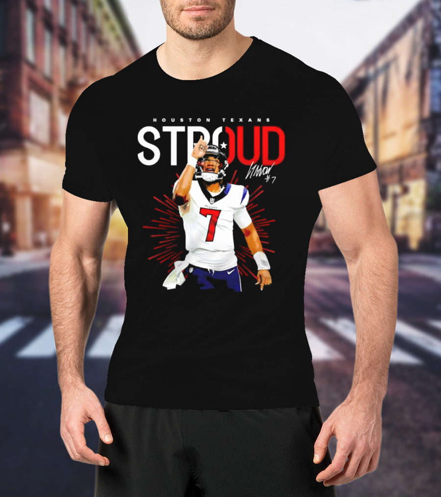 Houston Texans Cj Stroud #7 Signature Visionary Leader T-Shirt