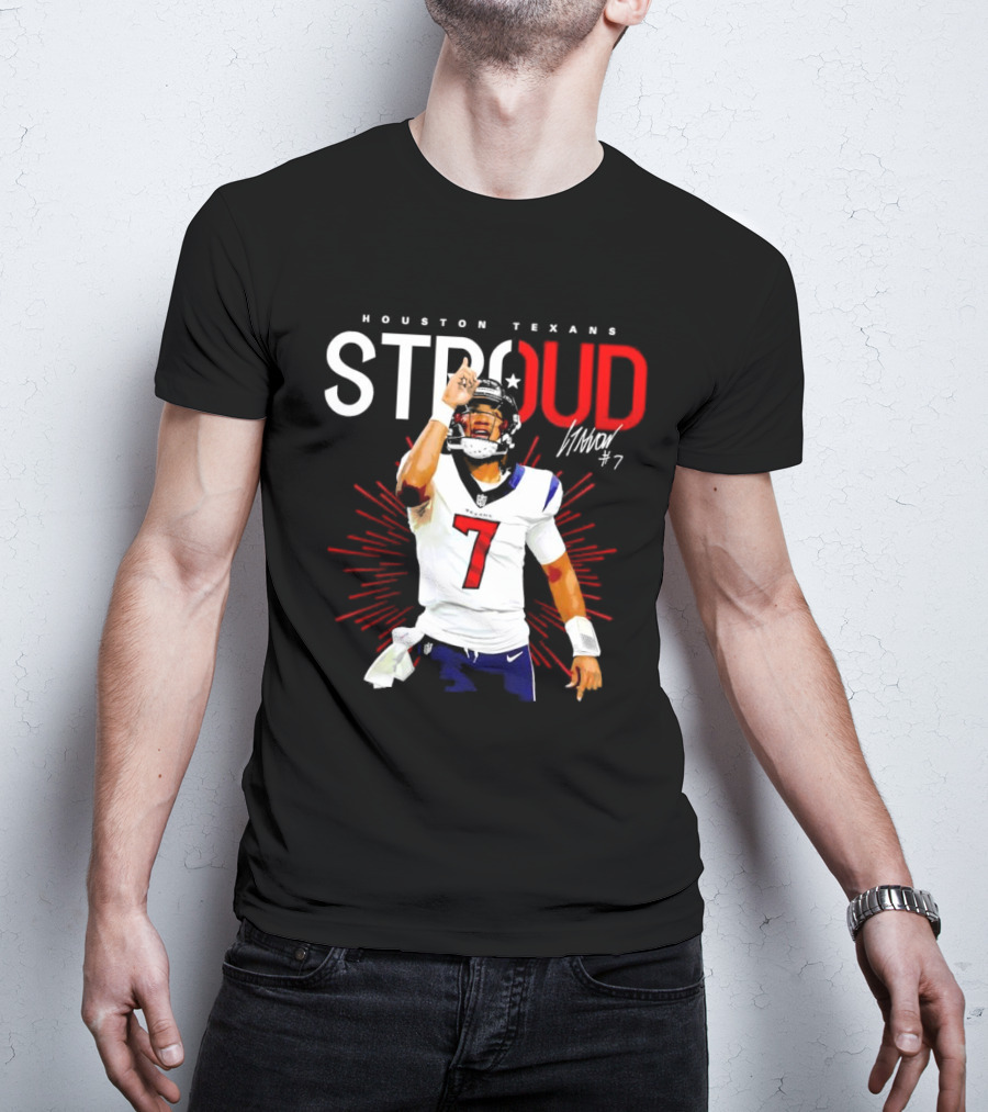 Houston Texans Cj Stroud #7 Signature Visionary Leader T-Shirt