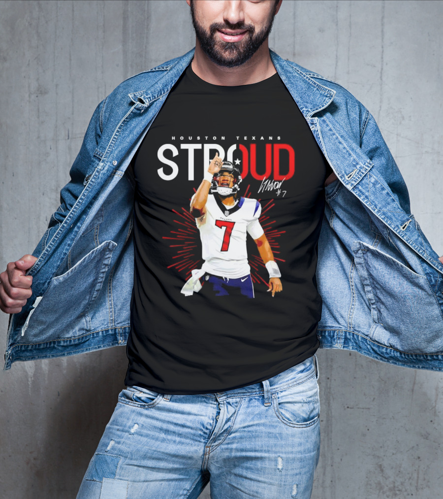 Houston Texans Cj Stroud #7 Signature Visionary Leader T-Shirt