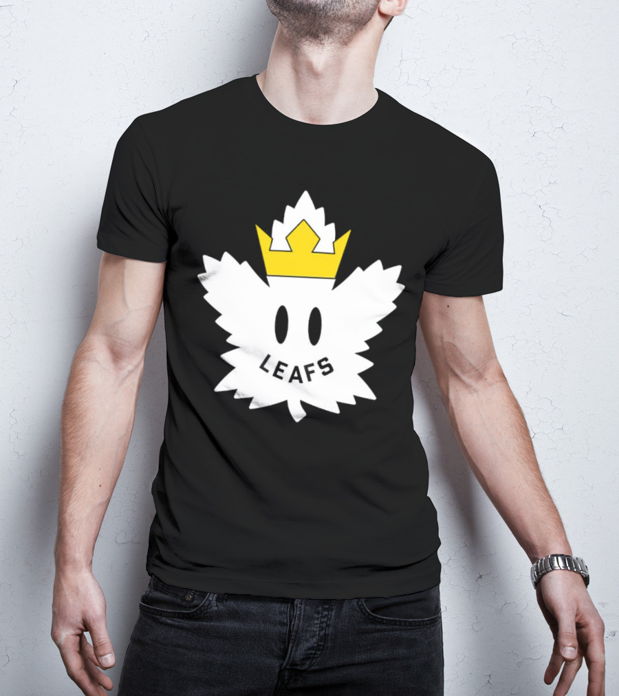 Leafs White Crown Face Emblem T-Shirt