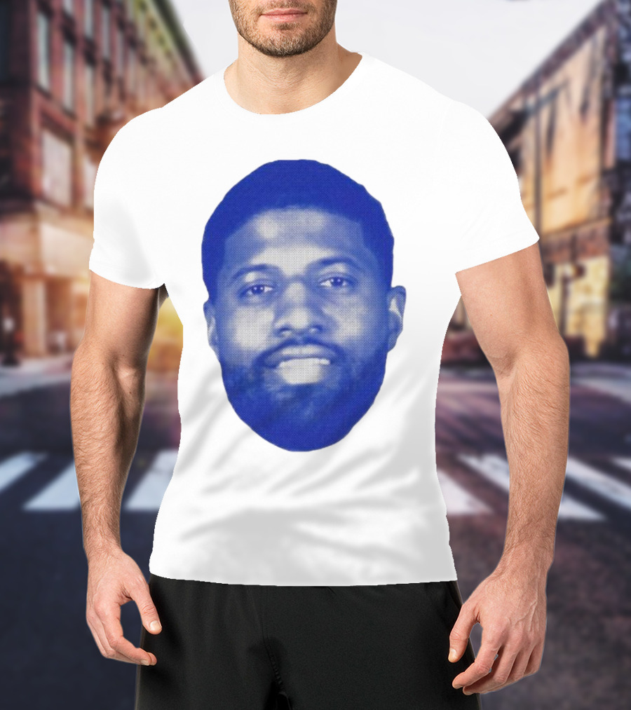 Paul George Blue Halftone Face T-Shirt