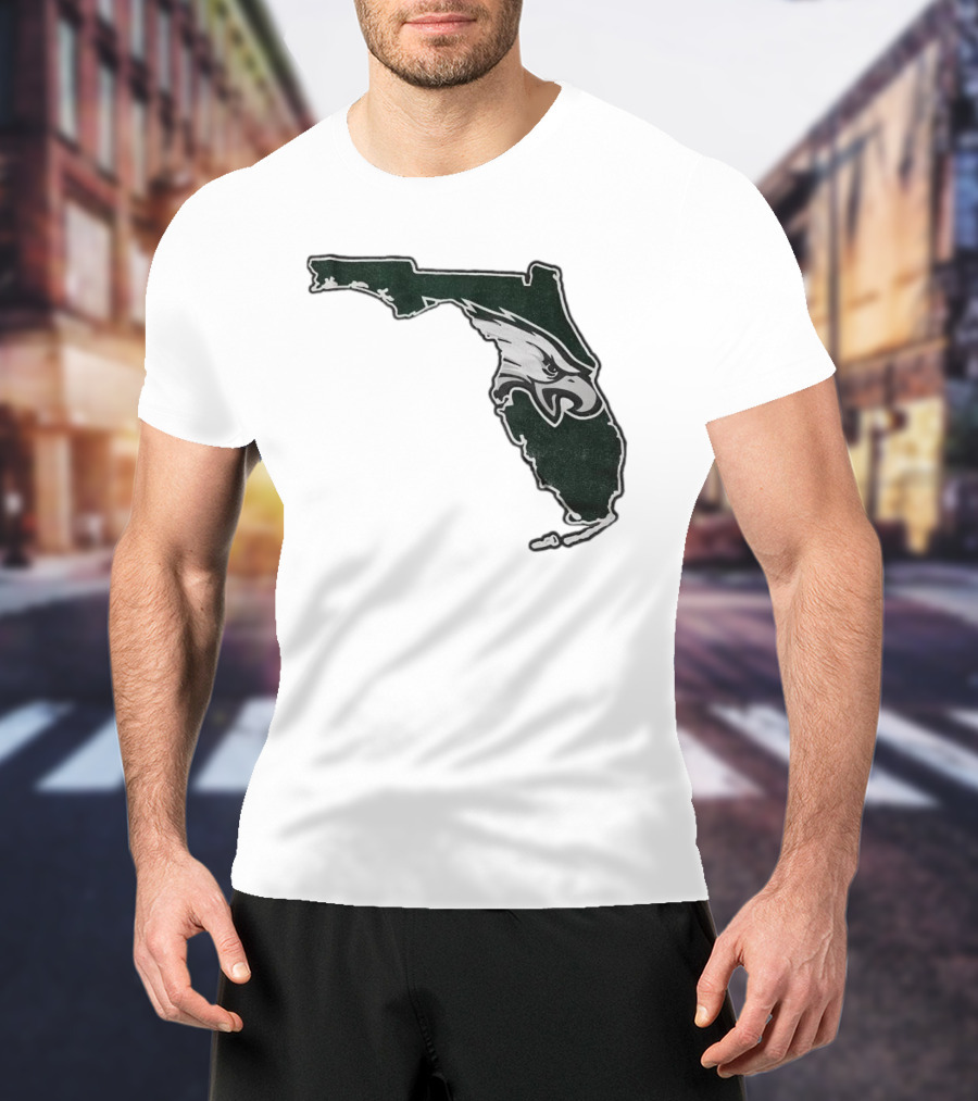 Philadelphia Eagles Florida Map Bleeds Green T-Shirt