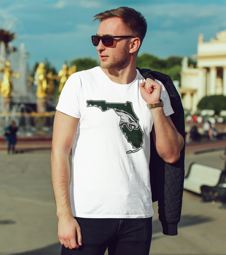 Philadelphia Eagles Florida Map Bleeds Green T-Shirt