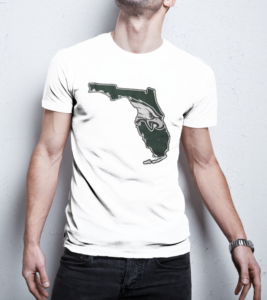Philadelphia Eagles Florida Map Bleeds Green T-Shirt