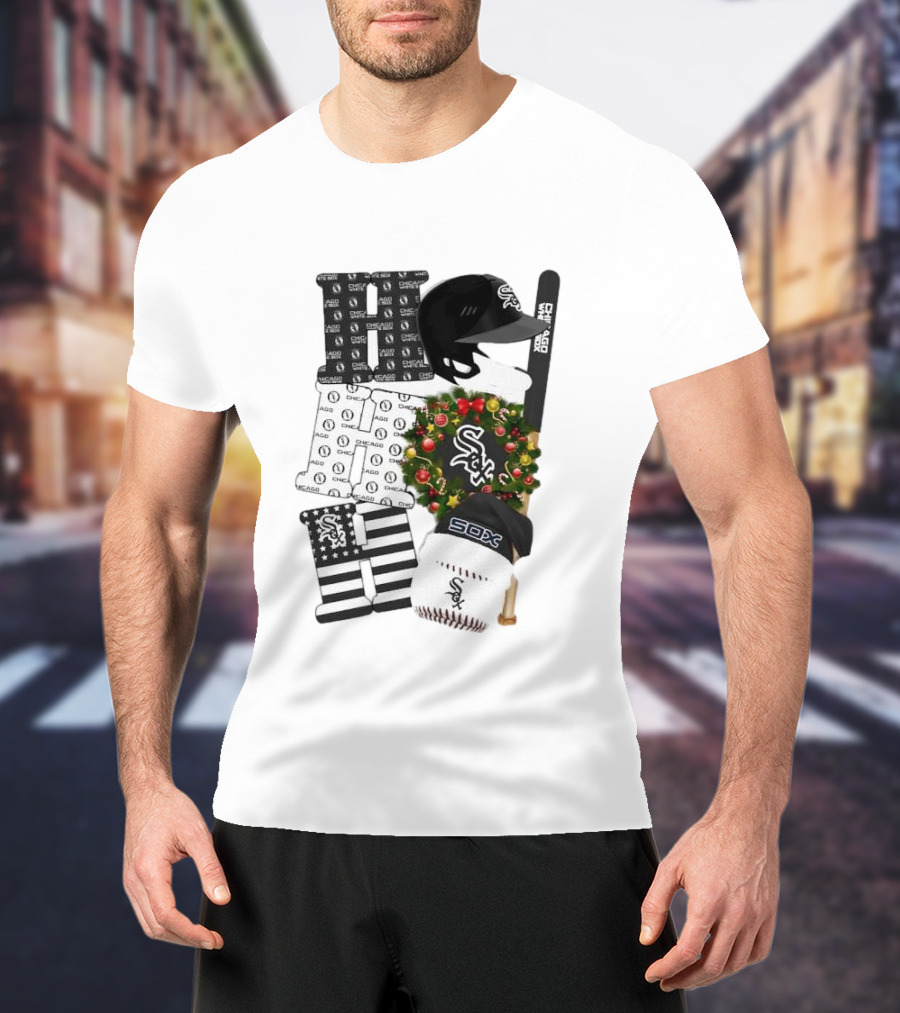 Chicago White Sox Christmas Ornaments And Sox Baseball Gear Wreath T-Shirt