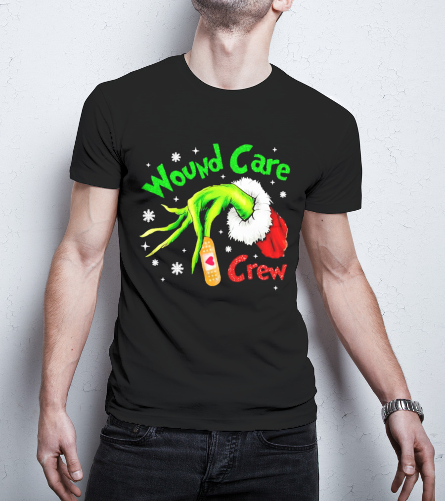 Wound Care Crew Grinch Hand Merry Christmas T-Shirt